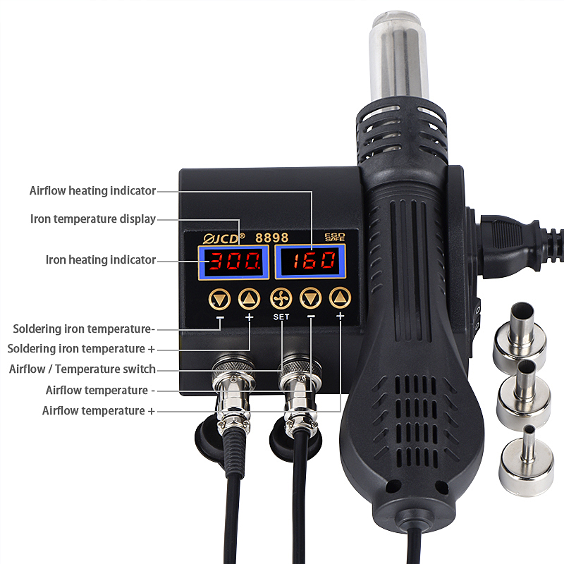 Pistola de ar quente 2 em 1, 7 - 2 In 1 Soldering Rework Station 750W avaliação e preço